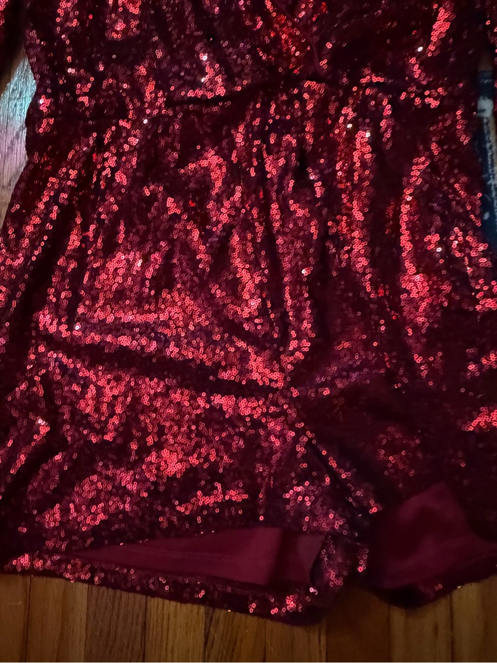 Chelsea & Violet Red Sequin Detail Dress - Picture 6 of 7